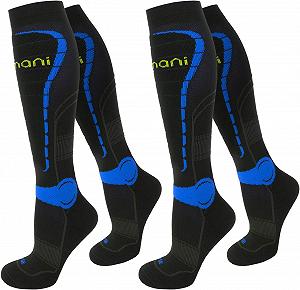 Компрессионные носки Normani, 2 пары для мужчин и женщин - дорожные носки до колен с функцией поддержки - ручная вязка - Фото 1