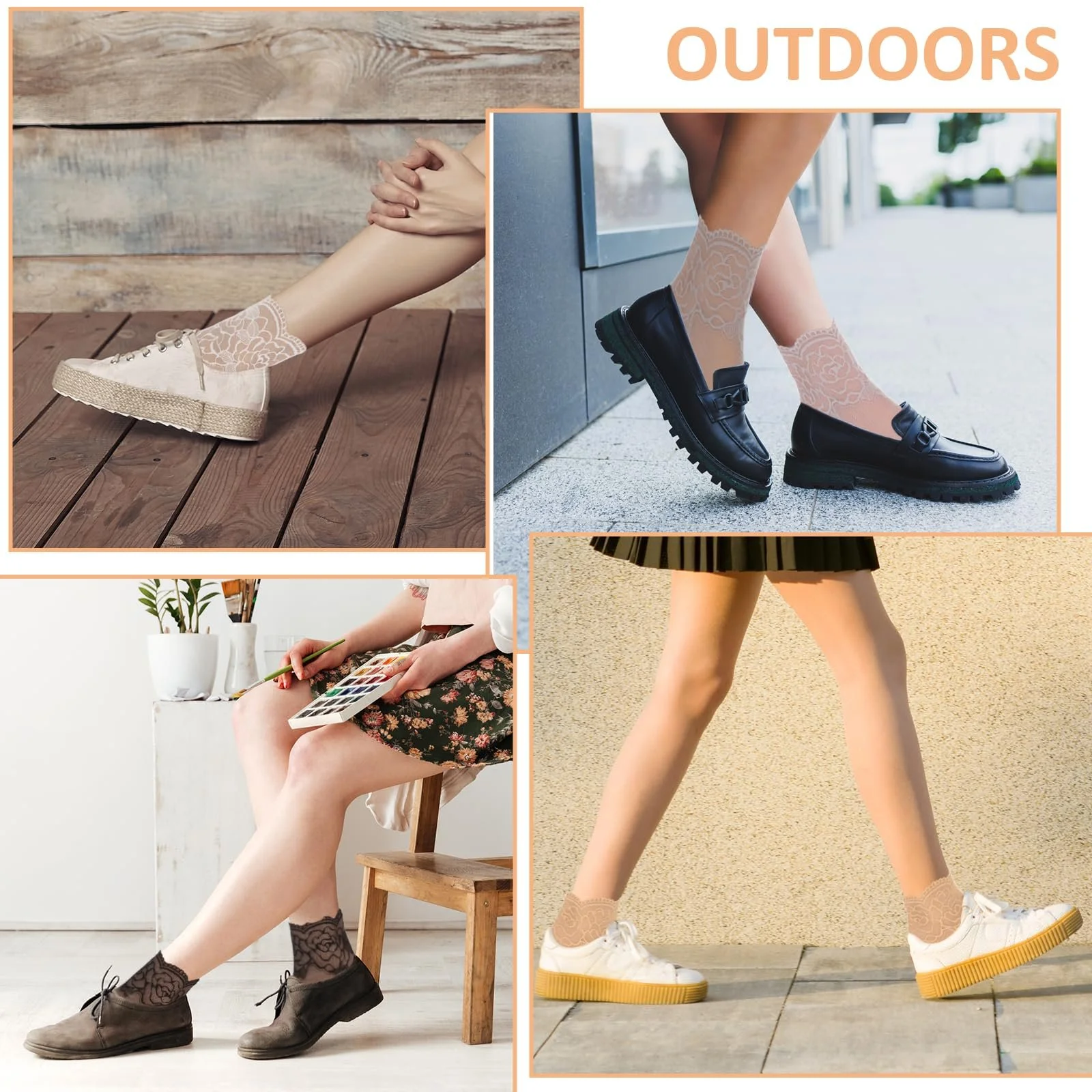 Шкарпетки з рюшами Ouligay, 5 пар, універсальний розмір, фото №3 Шкарпетки з рюшами Ouligay, 5 пар, універсальний розмір, фото №3