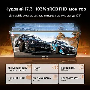 Портативний монітор 17.3" ARZOPA A1M FHD IPS 60 Гц synthetic.ua - Фото 1