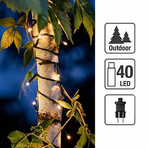 LED гірлянда Hellum Mini White, 40 шт., з трансформатором, довжина 13.9 м, для внутрішнього та зовнішнього використання synthetic.ua - Фото 1