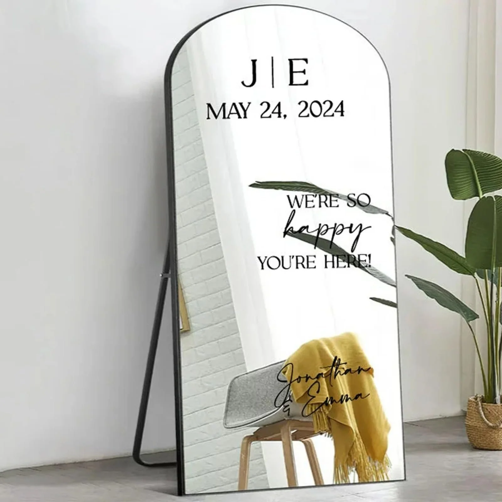 Наклейка на дзеркало Welcome To The Wedding Vinyl Mirror Stickers Персоналізована Чорний 42 см, фото №4