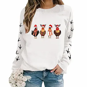 Жіночий світшот з капюшоном на Різдво, з довгими рукавами synthetic.ua - Фото 1