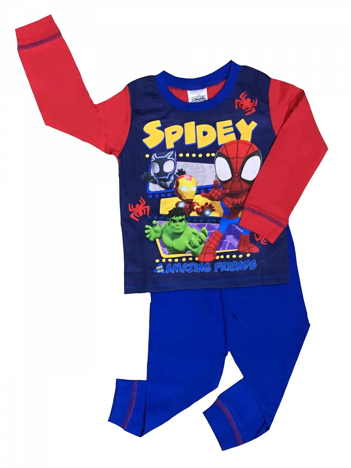 Піжама Людина-павук Marvel Spidey & Friends для хлопчиків Синьо-червона, фото №5