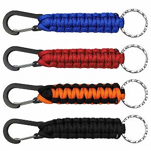 Брелок Paracord Duisoad, плетений з карабіном, 4 шт, для кемпінгу - Фото 1