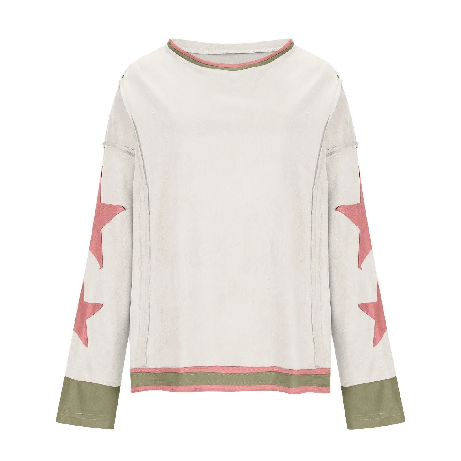 Модные женские свитшоты с открытыми плечами, винтажный стиль, длинный рукав, спортивный пуловер, круглый вырез горловины, спортивный, графический, свободный крой, западный, атлетический, свитшоты, 2025, фото №4 Модные женские свитшоты с открытыми плечами, винтажный стиль, длинный рукав, спортивный пуловер, круглый вырез горловины, спортивный, графический, свободный крой, западный, атлетический, свитшоты, 2025, фото №4