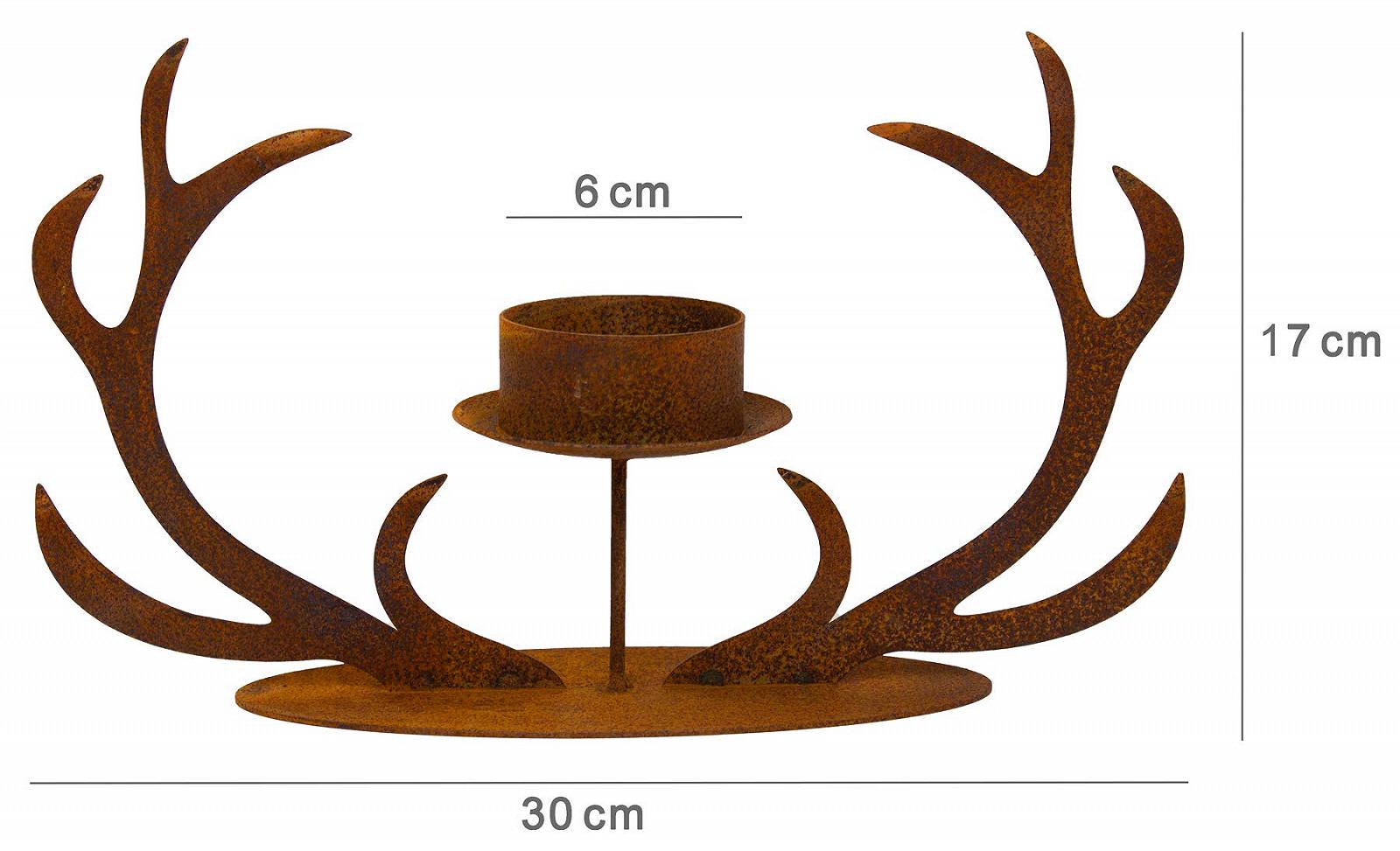 Підсвічник B2S BACK2SEASON з рогами для стовпчиків зі свічками Патина 30 см, фото №2