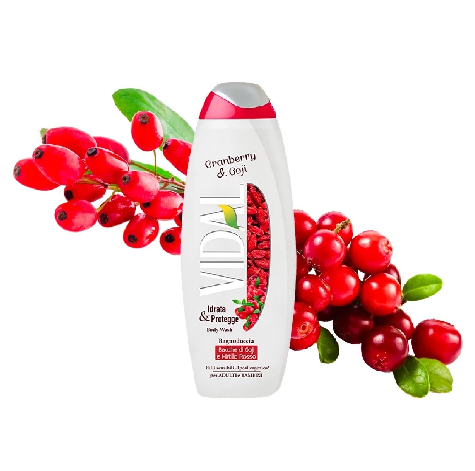 Гель для душу Vidal Goji Berry & Cranberry 12 x 500 мл, фото №2 Гель для душу Vidal Goji Berry & Cranberry 12 x 500 мл, фото №2