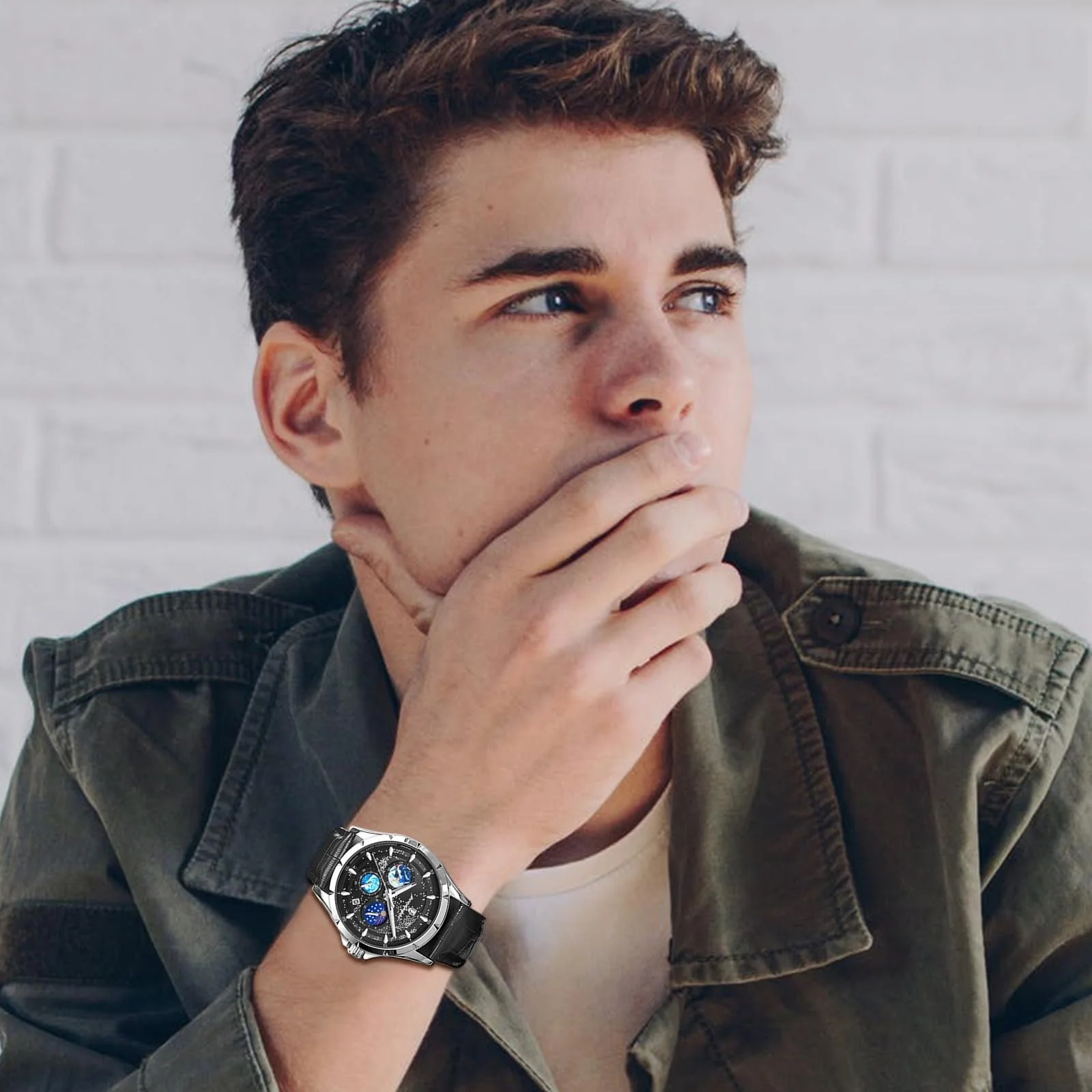 Чоловічий годинник Avaner Star Galaxy, шкіряний ремінець, фото №7 Чоловічий годинник Avaner Star Galaxy, шкіряний ремінець, фото №7