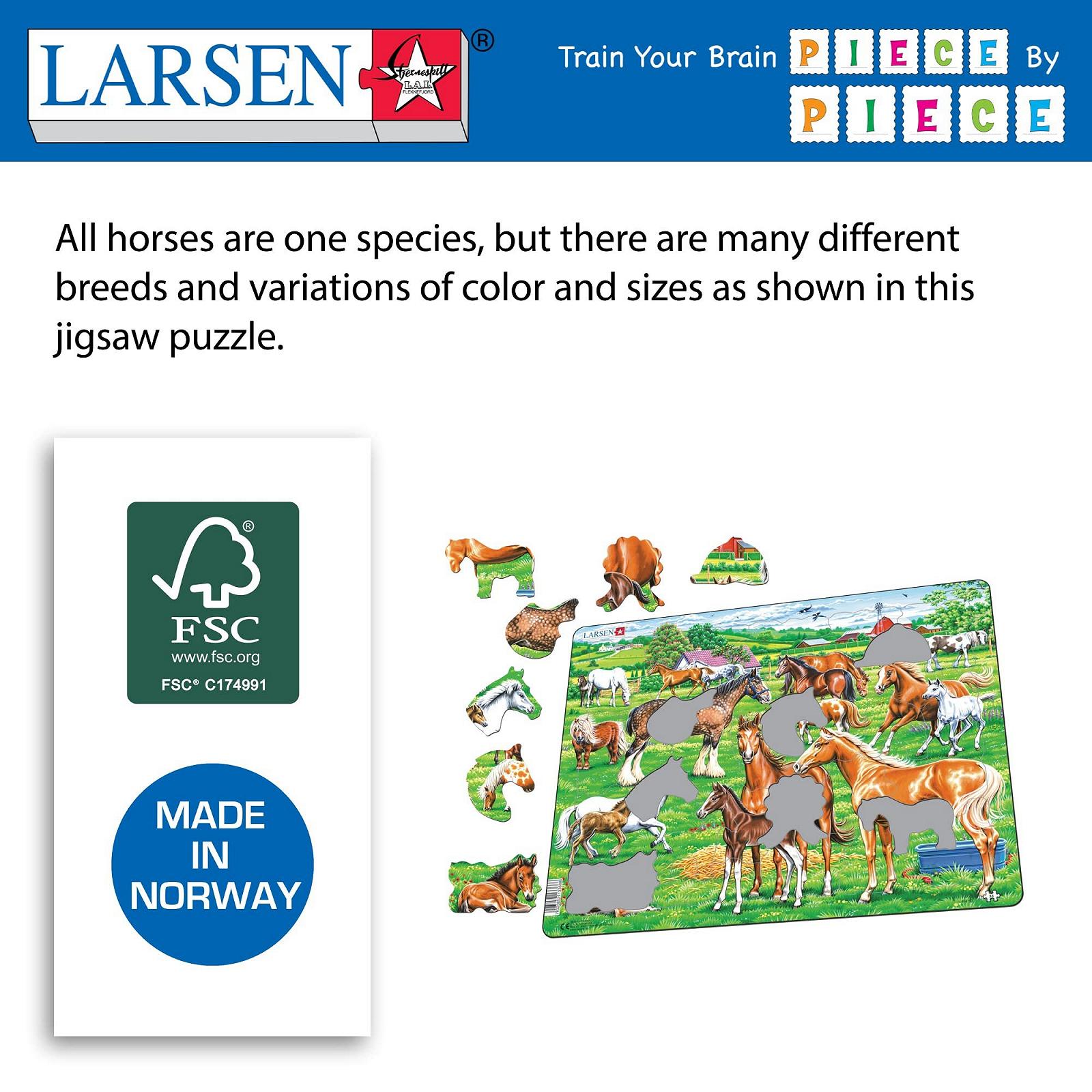 Пазл Larsen FH50 Horse Puzzle 33 деталі від 3 років, фото №6