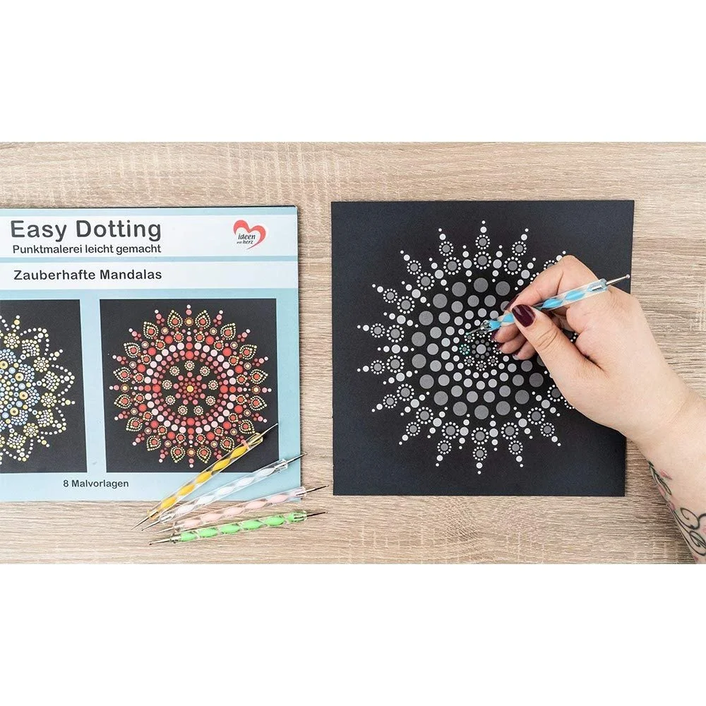 Набор дотсов для дизайна ногтей Ideen mit Herz Round Head Needles 5 штук, фото №4