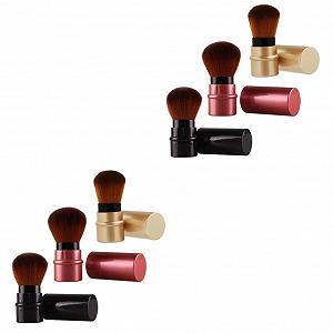 Набір кистей для макіяжу Beaupretty 6 шт висувні для тональної основи, мінеральної пудри, шовк, нейлон, вовна, для подорожей - Фото 1