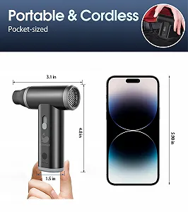 Электрическая воздуходувка Aluminium Alloy 130000 RPM переносная с насадками synthetic.ua - Фото 1