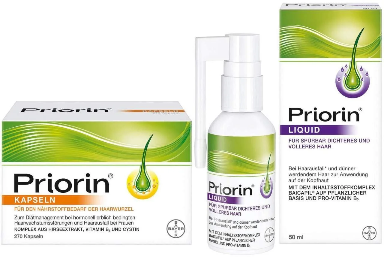 Капсули Priorin 270 шт. + Рідкий розчин з помпою 50 мл, фото №1