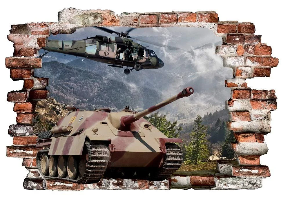 Наклейка на стіну Військовий танк 759 мм x 512 мм, фото №1 Наклейка на стіну Військовий танк 759 мм x 512 мм, фото №1