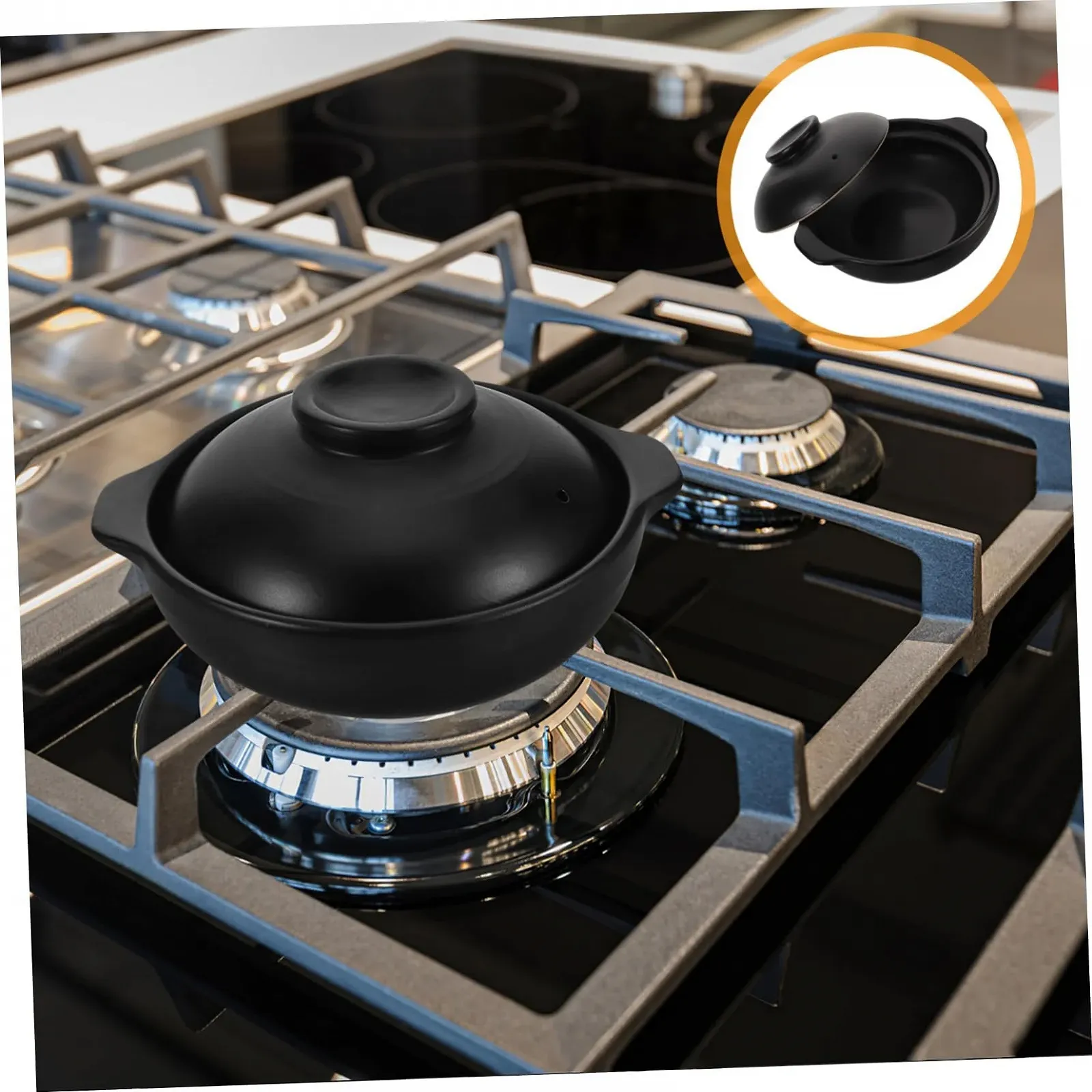 Кастрюля-жаровня Cabilock Керамическая термостойкая с крышкой для открытого огня, фото №8