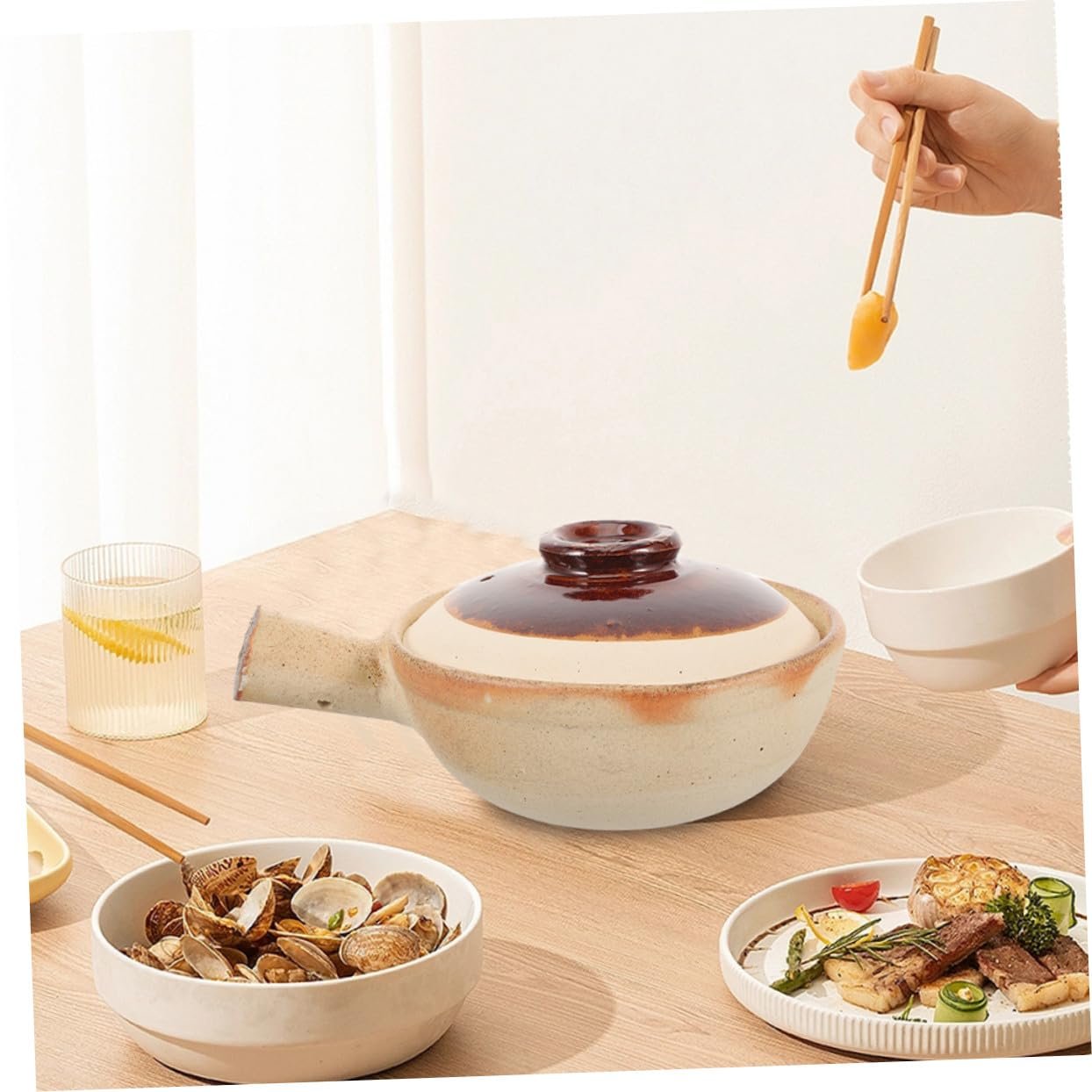 Кастрюля керамическая Ipetboom С ручкой Термостойкая Черная, фото №6