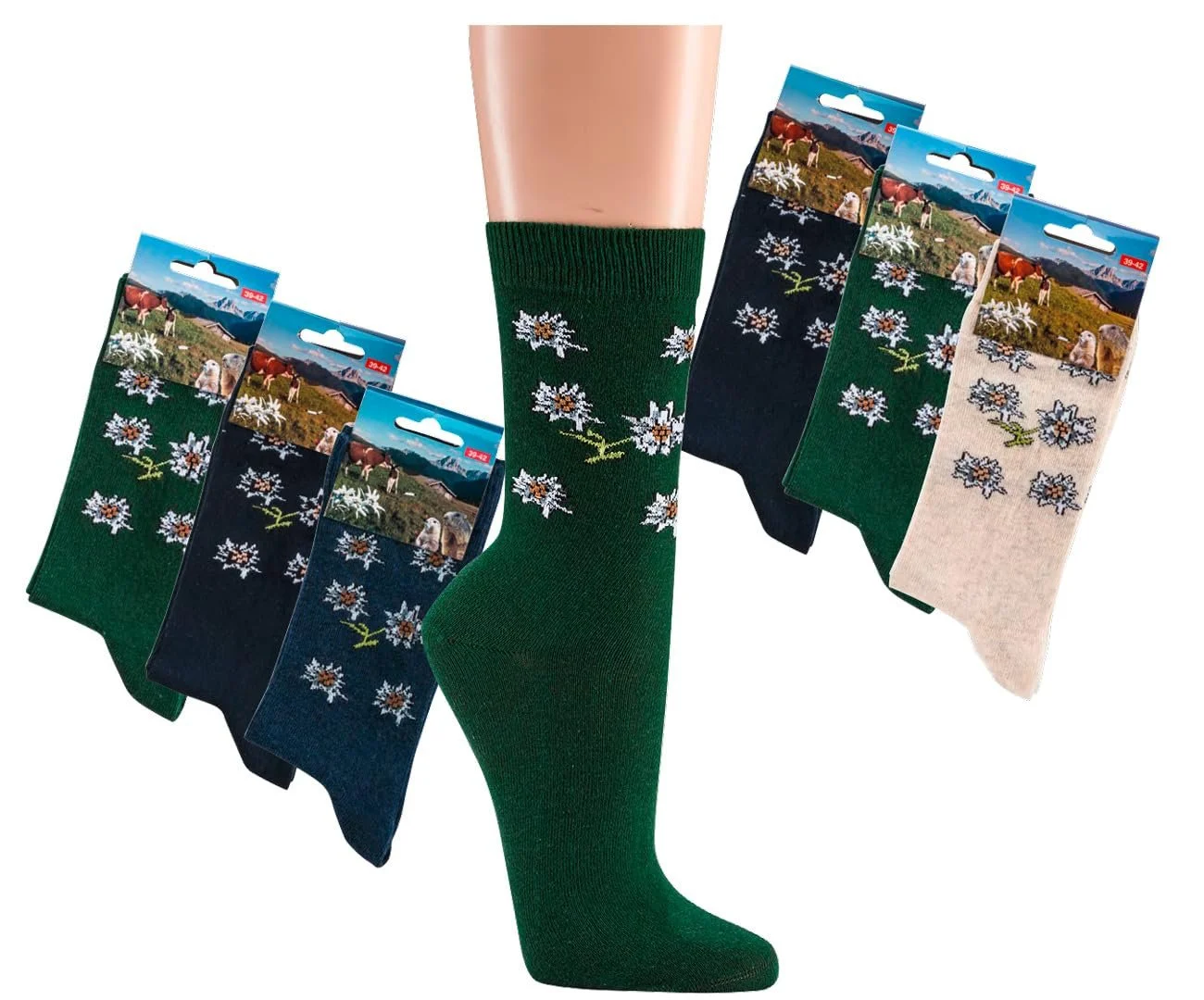 Носки Женские/Детские (6 пар) Веселые Разноцветные, фото №1