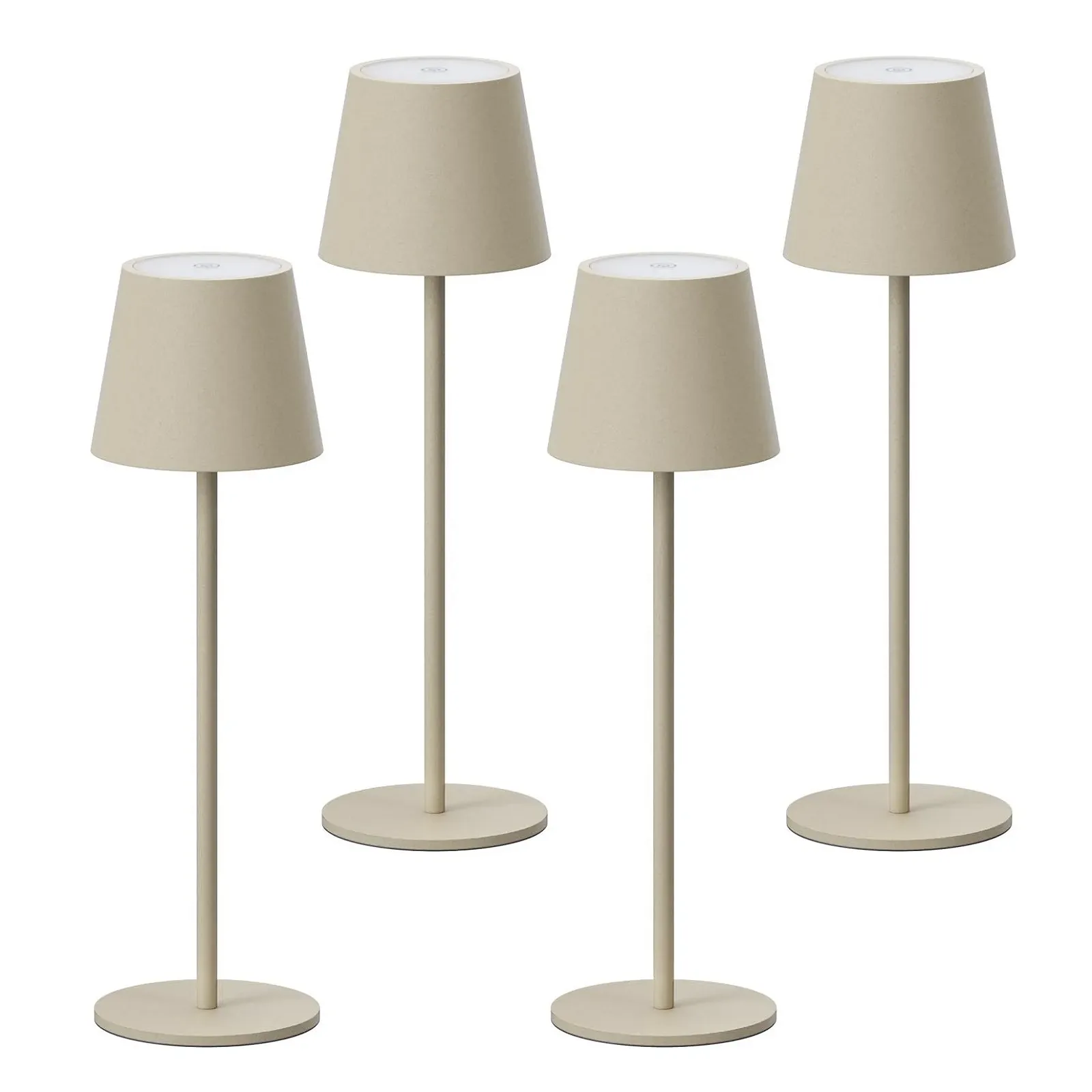 Настільна лампа K-Bright Набір з 4 шт LED з регульованою яскравістю акумуляторна бездротова 36,5 см 2700 K USB-C IP54 Dune Beige, фото №1