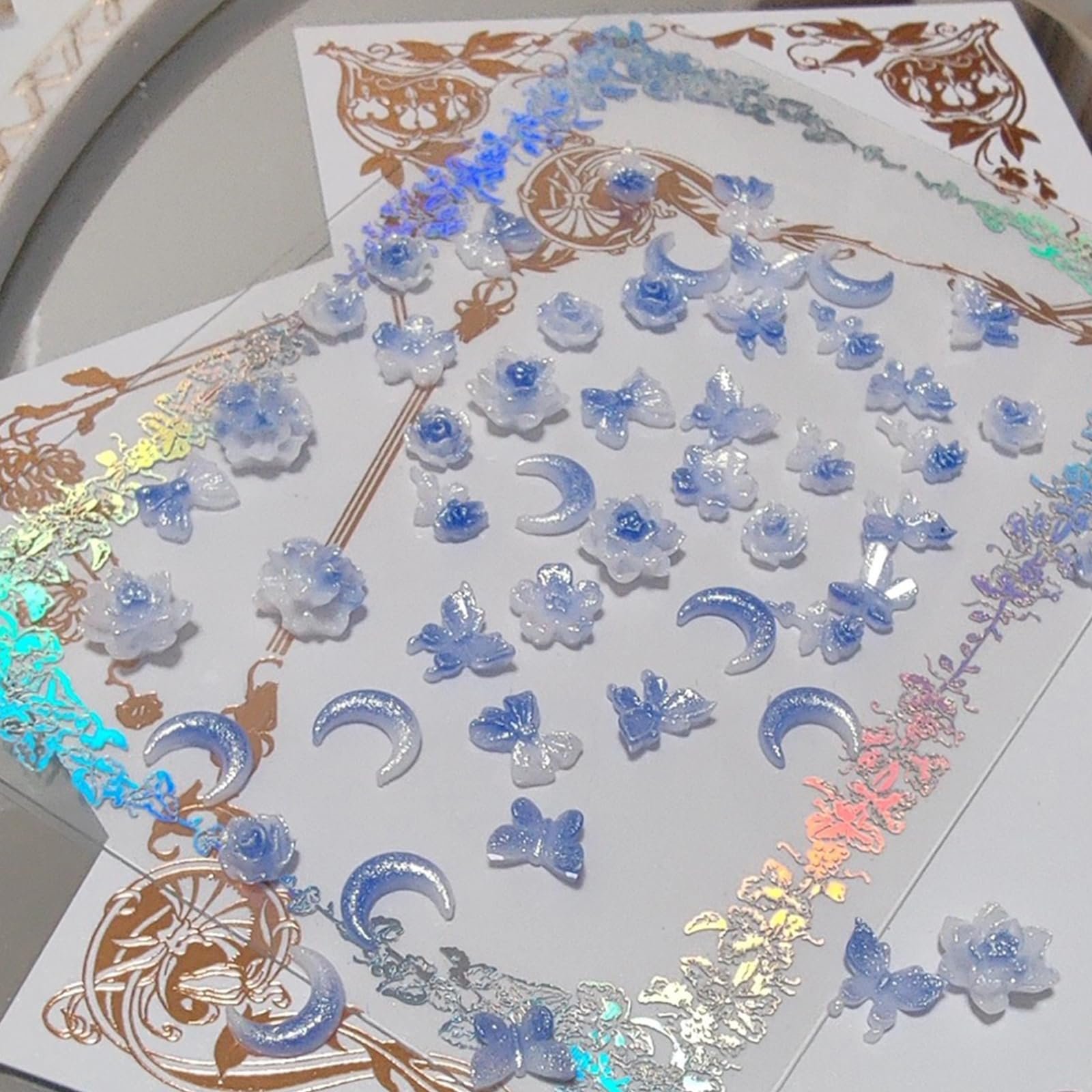 3D, квіти, бантики, місяці, 50 шт, фото №2