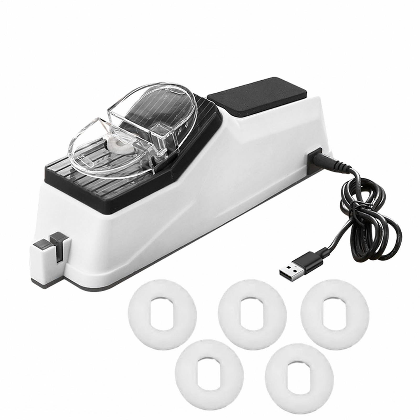 Электрическая точилка для ножей профессиональная 5 секунд белая с золотым компактная, фото №1