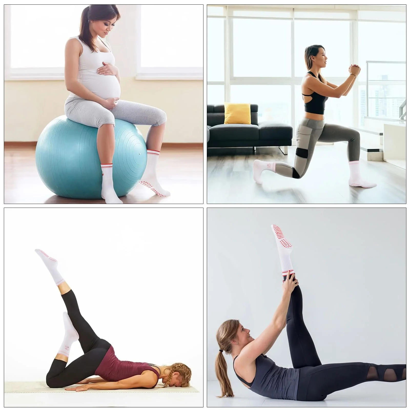 Шкарпетки для пілатесу S", протиковзкі, 4 пари, фото №7