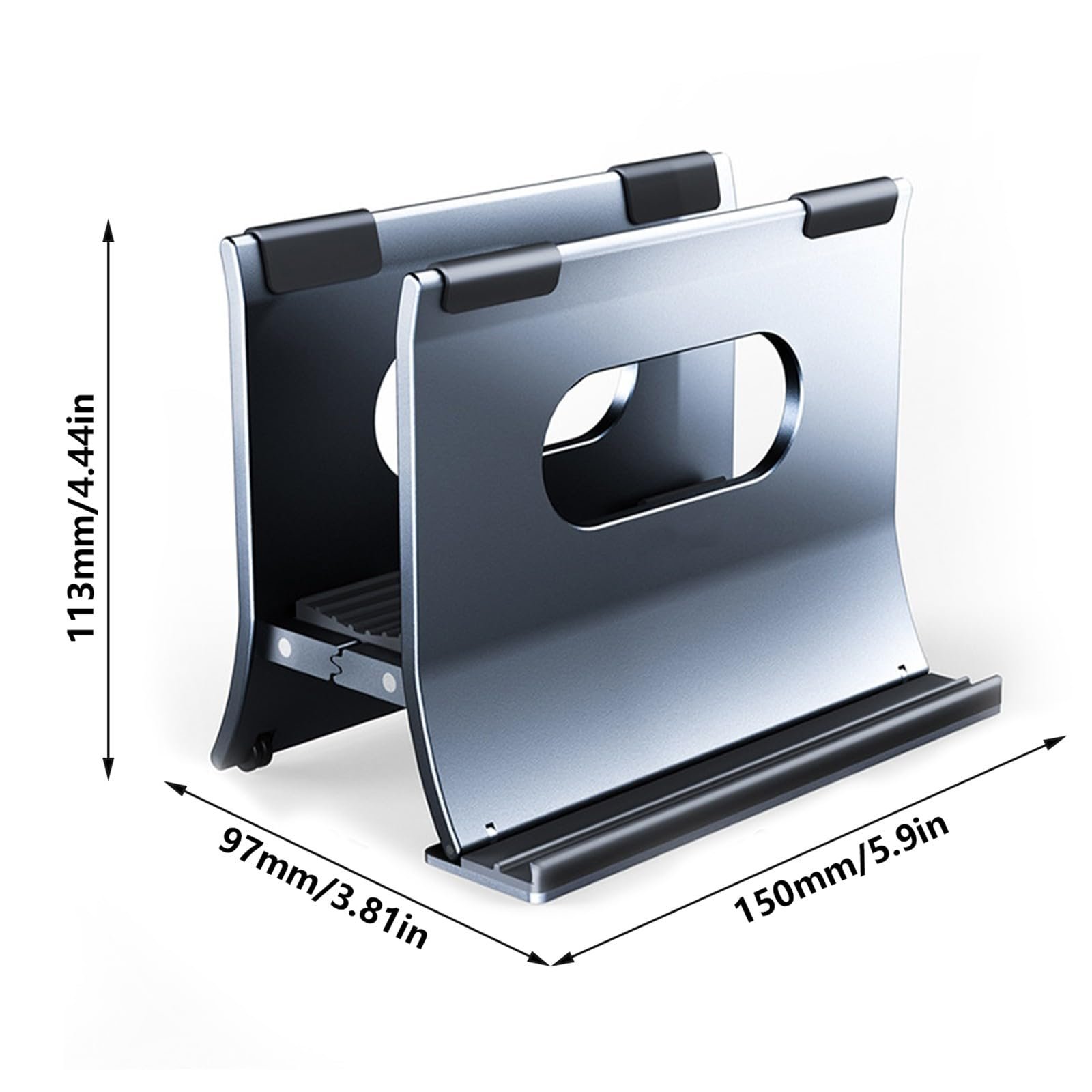 Вертикальная док-станция для ноутбука Aluminium с гравитационной автоблокировкой и силиконовой защитой, фото №7