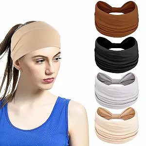 Набор эластичных широких женских повязок для волос. - Фото 1