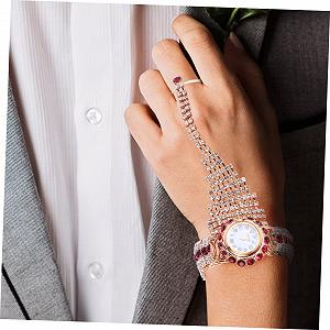 Кольцо-часы LIFKOME Женские Рождественские Подарки Сплав Красный synthetic.ua - Фото 1