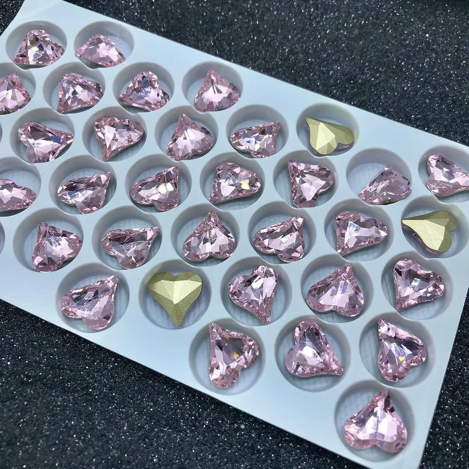 Стрази Nagel Reize, Nagel Edelsteine, Nagelkunst-Kristall-Nagelkunststeine Серце 12 x 13 мм (світло-рожевий колір), фото №1