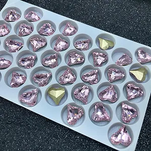 Стрази Nagel Reize, Nagel Edelsteine, Nagelkunst-Kristall-Nagelkunststeine Серце 12 x 13 мм (світло-рожевий колір) - Фото 1