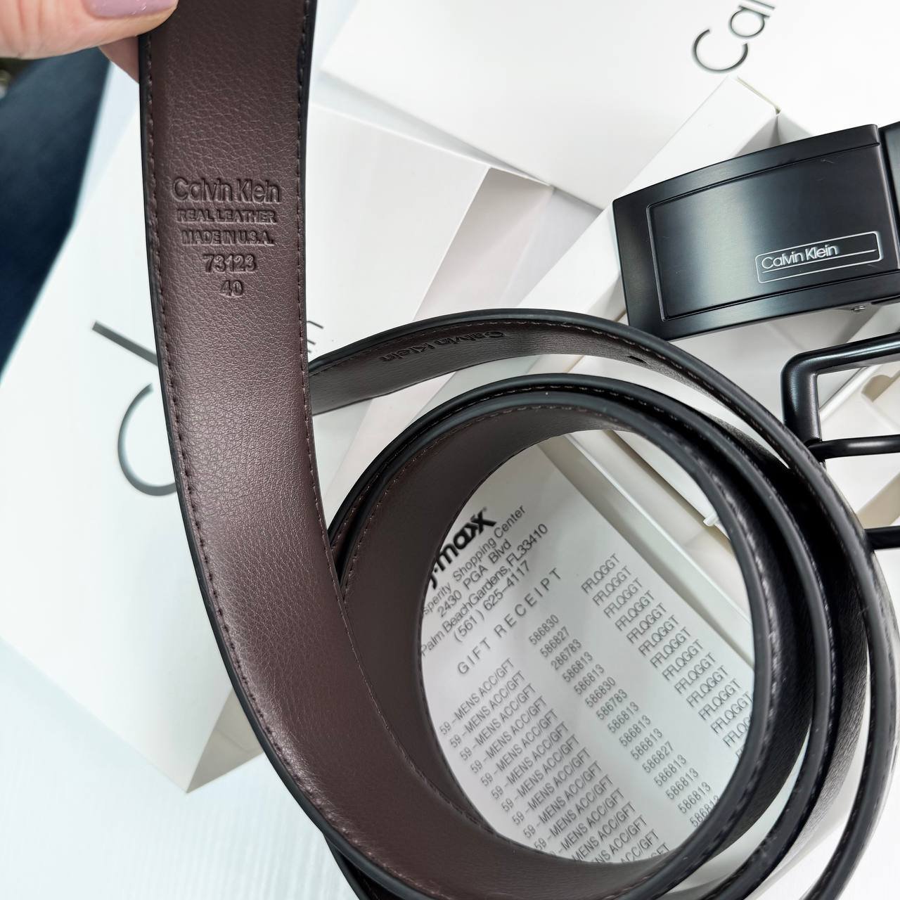 Шкіряний ремінь Calvin Klein подарунковий набір для чоловіка, фото №5 Шкіряний ремінь Calvin Klein подарунковий набір для чоловіка, фото №5