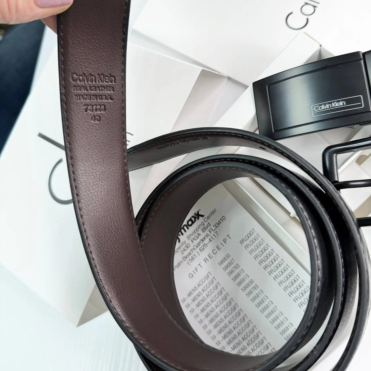 Шкіряний ремінь Calvin Klein подарунковий набір для чоловіка, фото №5