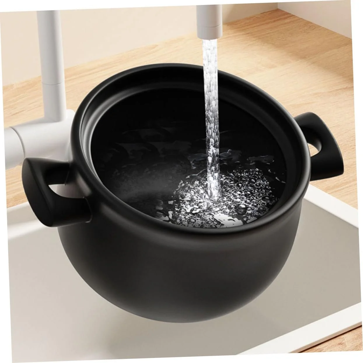 Каструля Gatuida керамічна термостійка велика для газової плити, фото №4