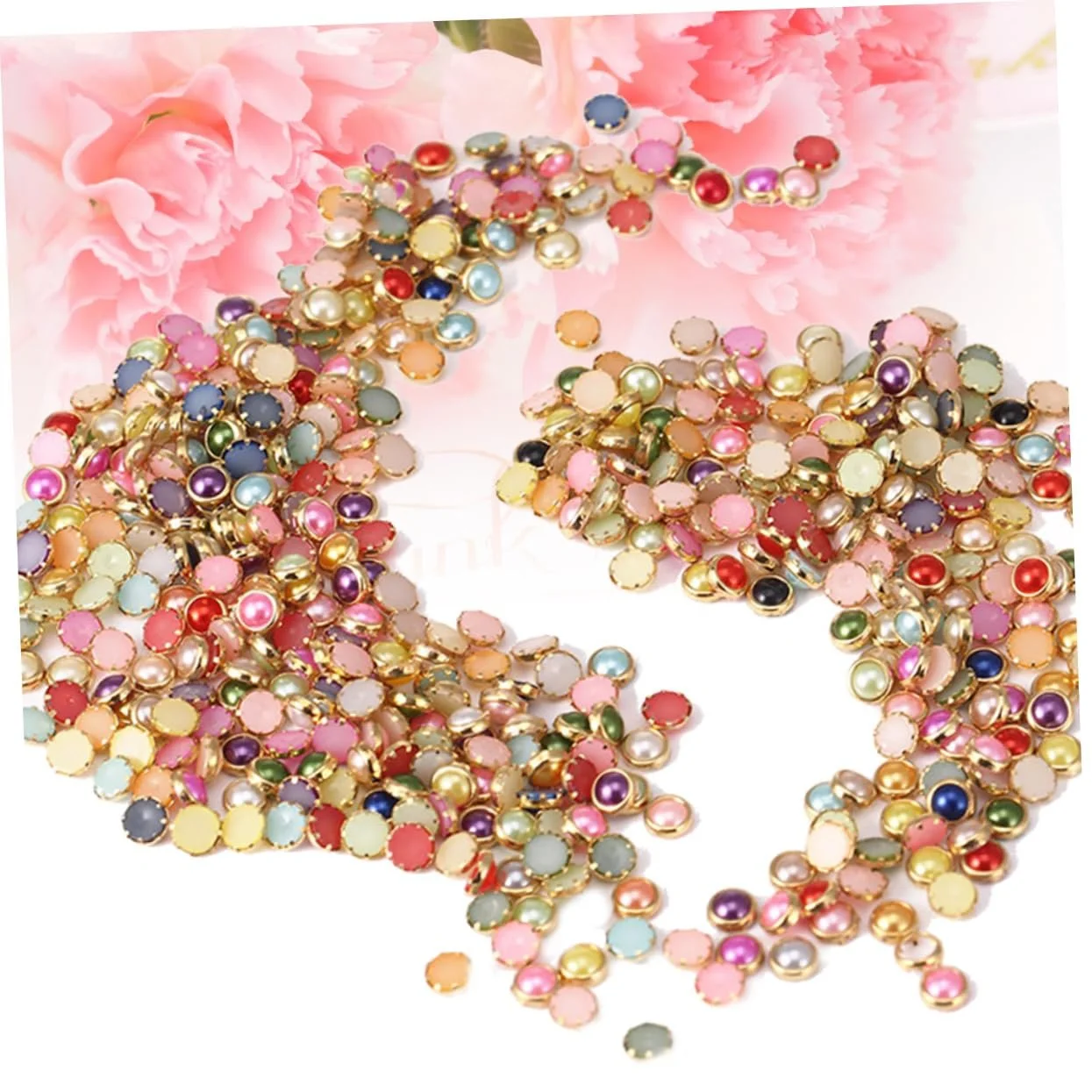 Стразы акриловые FRCOLOR для ногтей, массовые стразы, самоцветы для ногтей, 3D бриллиант, полукруг, фото №2