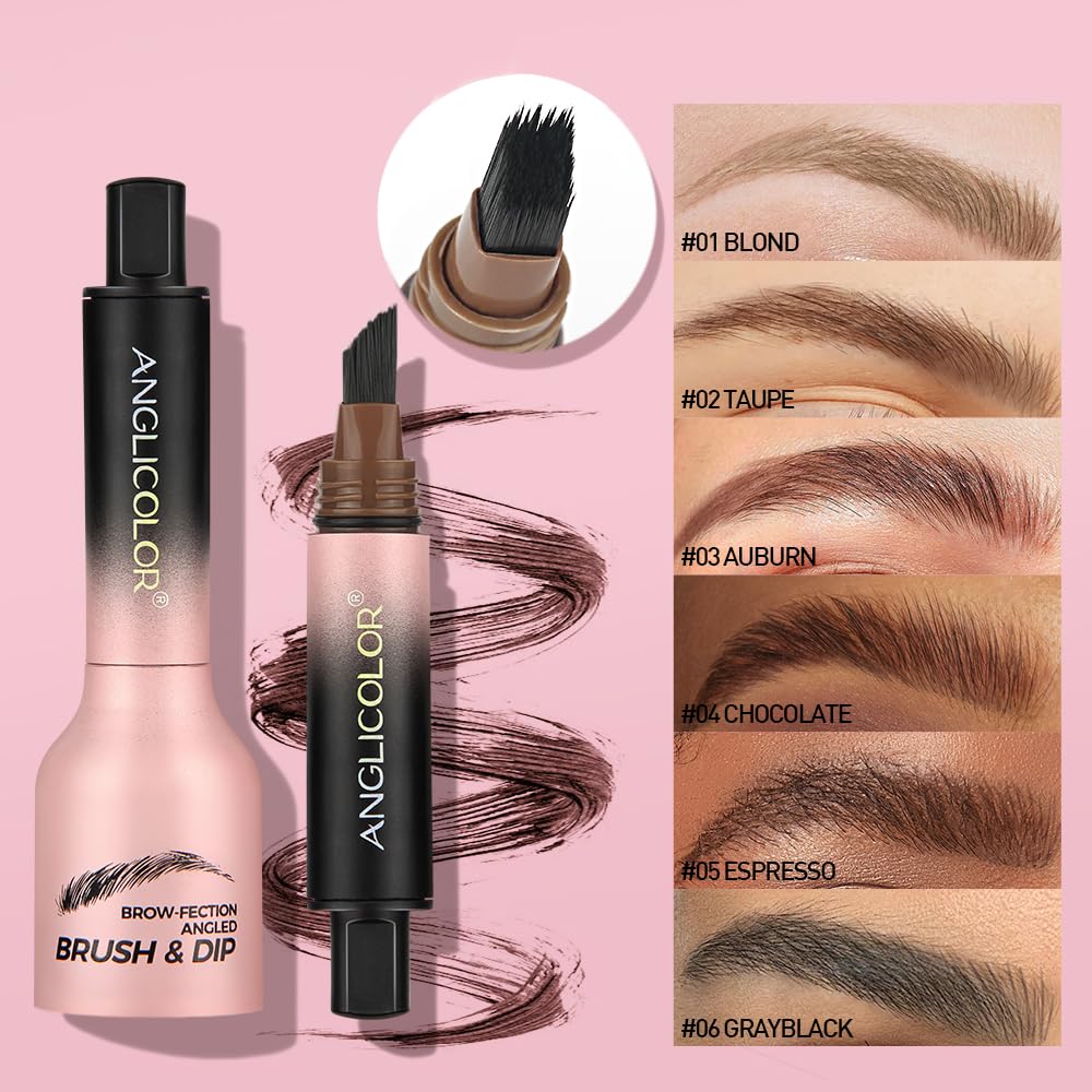 Олівець для брів Multipurpose Waterproof Sweat-Resistant Ultra Long-Lasting Hair-like Strokes Liquid Eyebrow Gel Pen Quick Drying Natural Shaping Contouring Filling (#04 Chocolate), фото №4