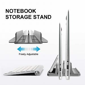 Вертикальная Подставка для Ноутбука Двойная Регулируемая 4 Отделения Серый synthetic.ua - Фото 1