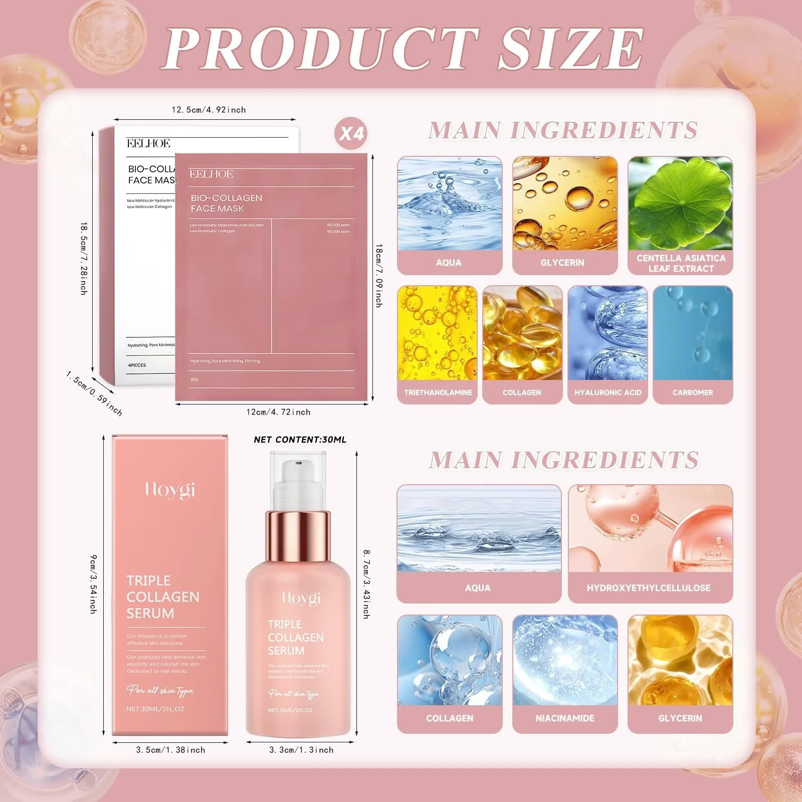 Маска для обличчя Collagen Real Deep 4 шт + Сироватка Triple Collagen 30 мл, гідрогелева маска для обличчя з колагеном, фото №2 Маска для обличчя Collagen Real Deep 4 шт + Сироватка Triple Collagen 30 мл, гідрогелева маска для обличчя з колагеном, фото №2