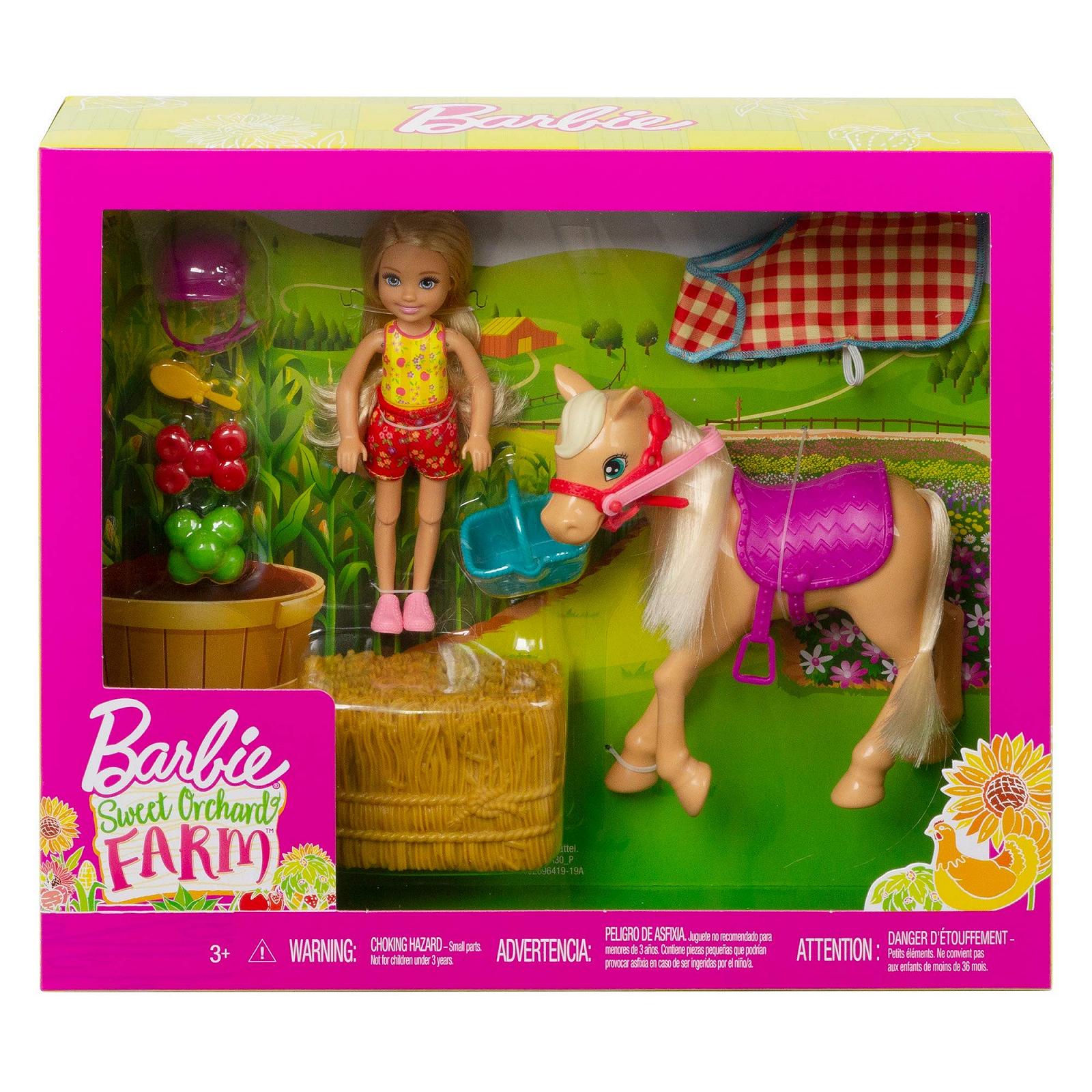 Лялька Barbie GFF50 Farm Fun Chelsea and Pony Multicoloured, фото №6