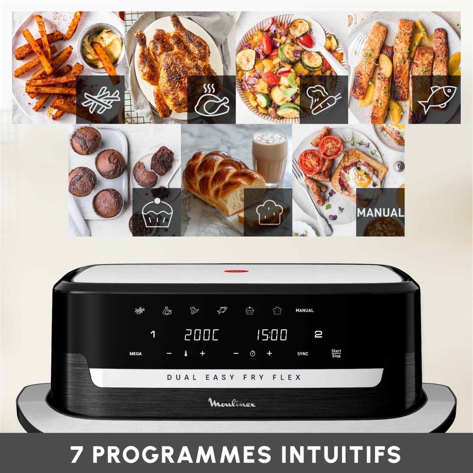 Мультипіч Moulinex Dual Easy Fry Flex EZ9228F0 9 л 7 програм Black, фото №8 Мультипіч Moulinex Dual Easy Fry Flex EZ9228F0 9 л 7 програм Black, фото №8