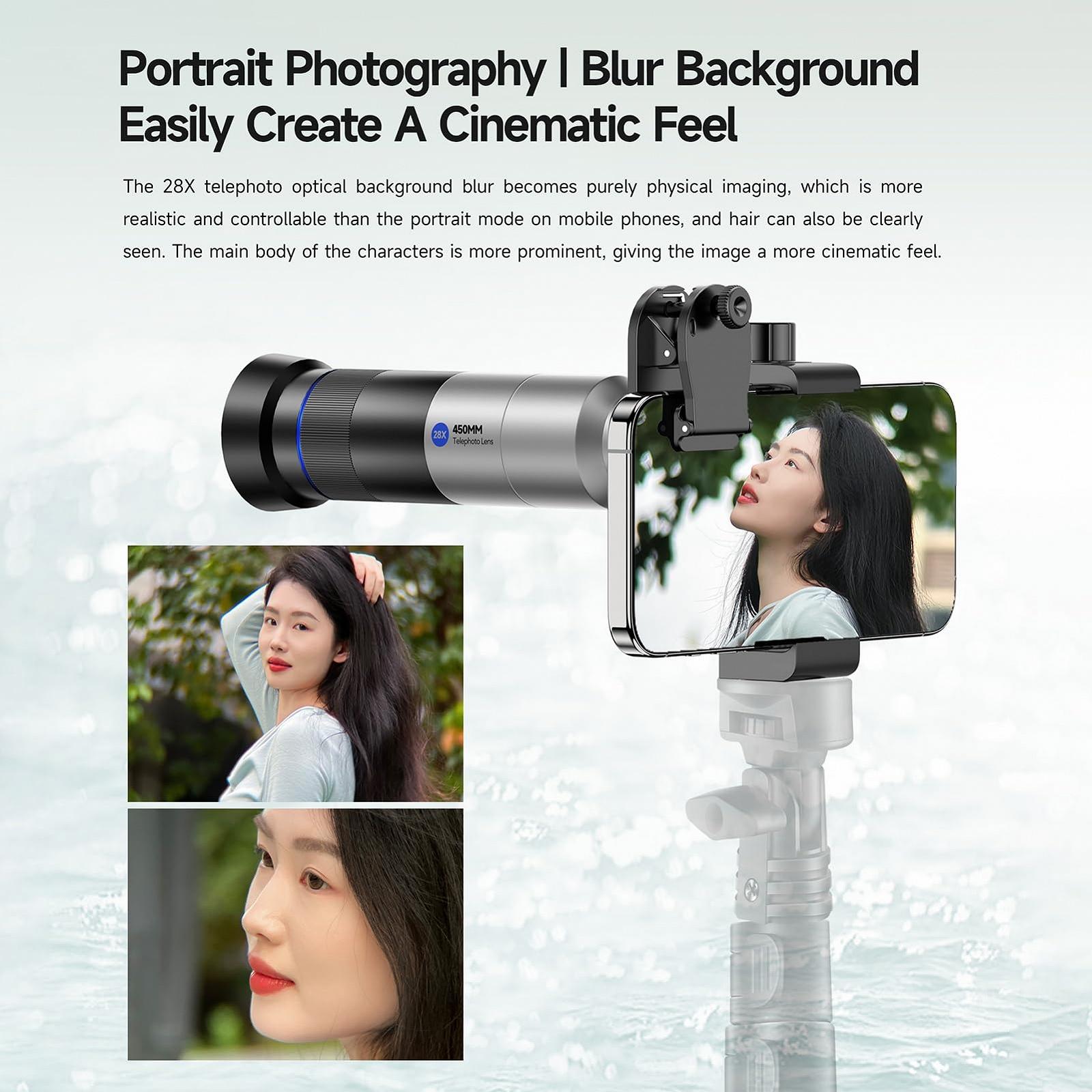 Монокуляр Camnoon 28X 40 мм 450 мм з штативом адаптером і кріпленням для телефону, фото №5 Монокуляр Camnoon 28X 40 мм 450 мм з штативом адаптером і кріпленням для телефону, фото №5