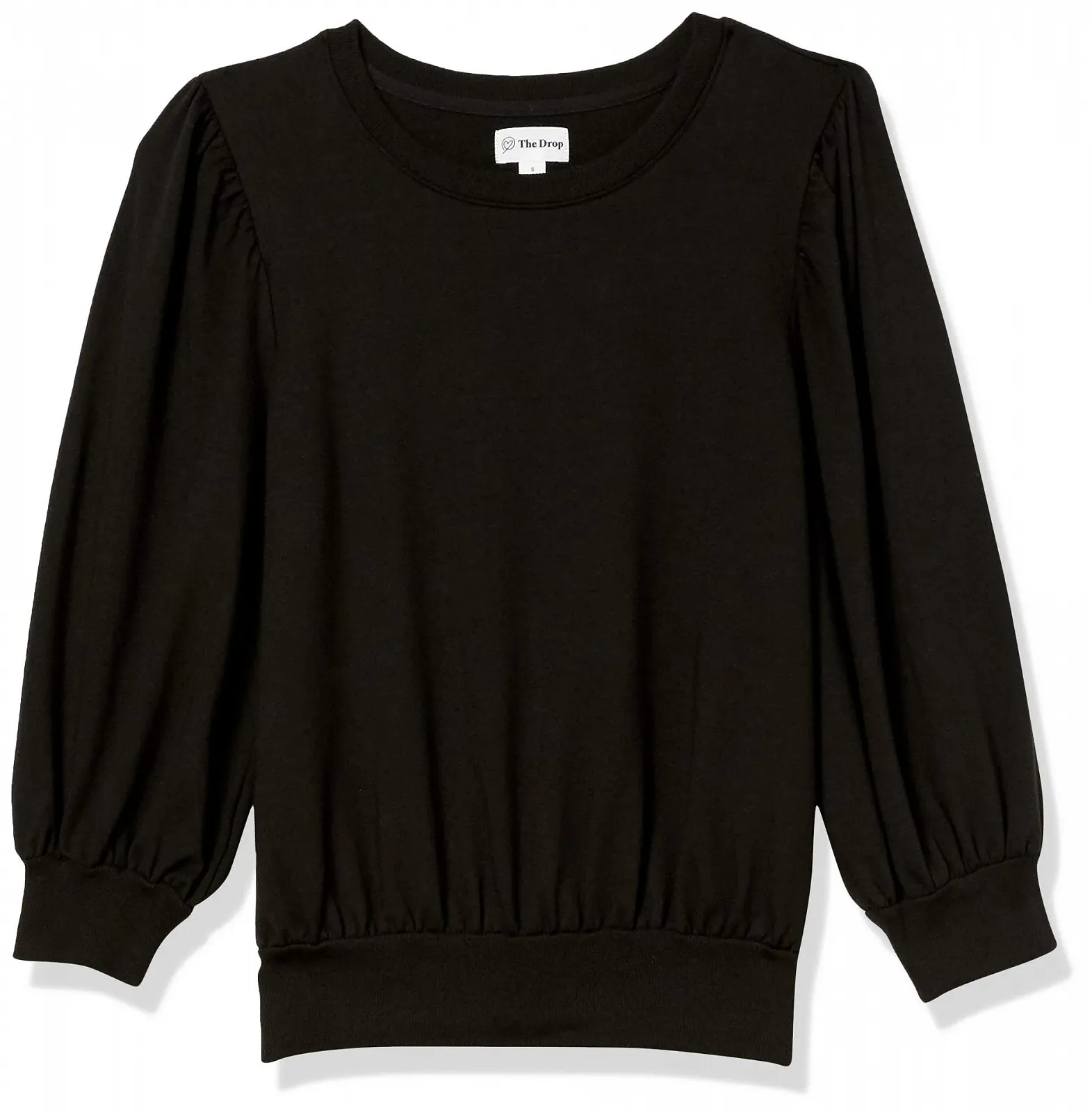 Жіночий світшот з короткими рукавами-буфами The Drop LEONA, французький махровий трикотаж, фото №7