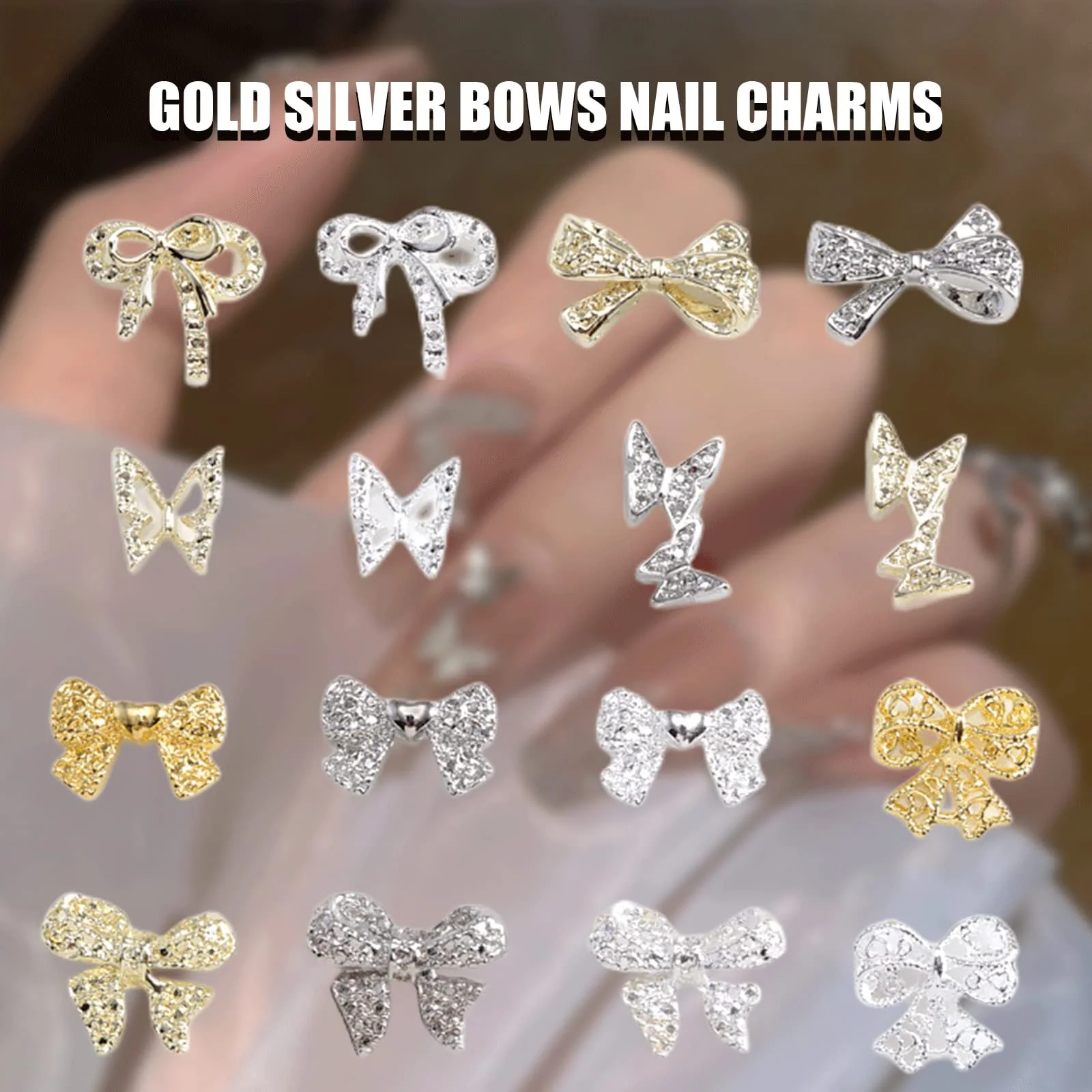 3D Метелики, 80 шт, металеві прикраси для нігтів, 3D сплав, фото №2