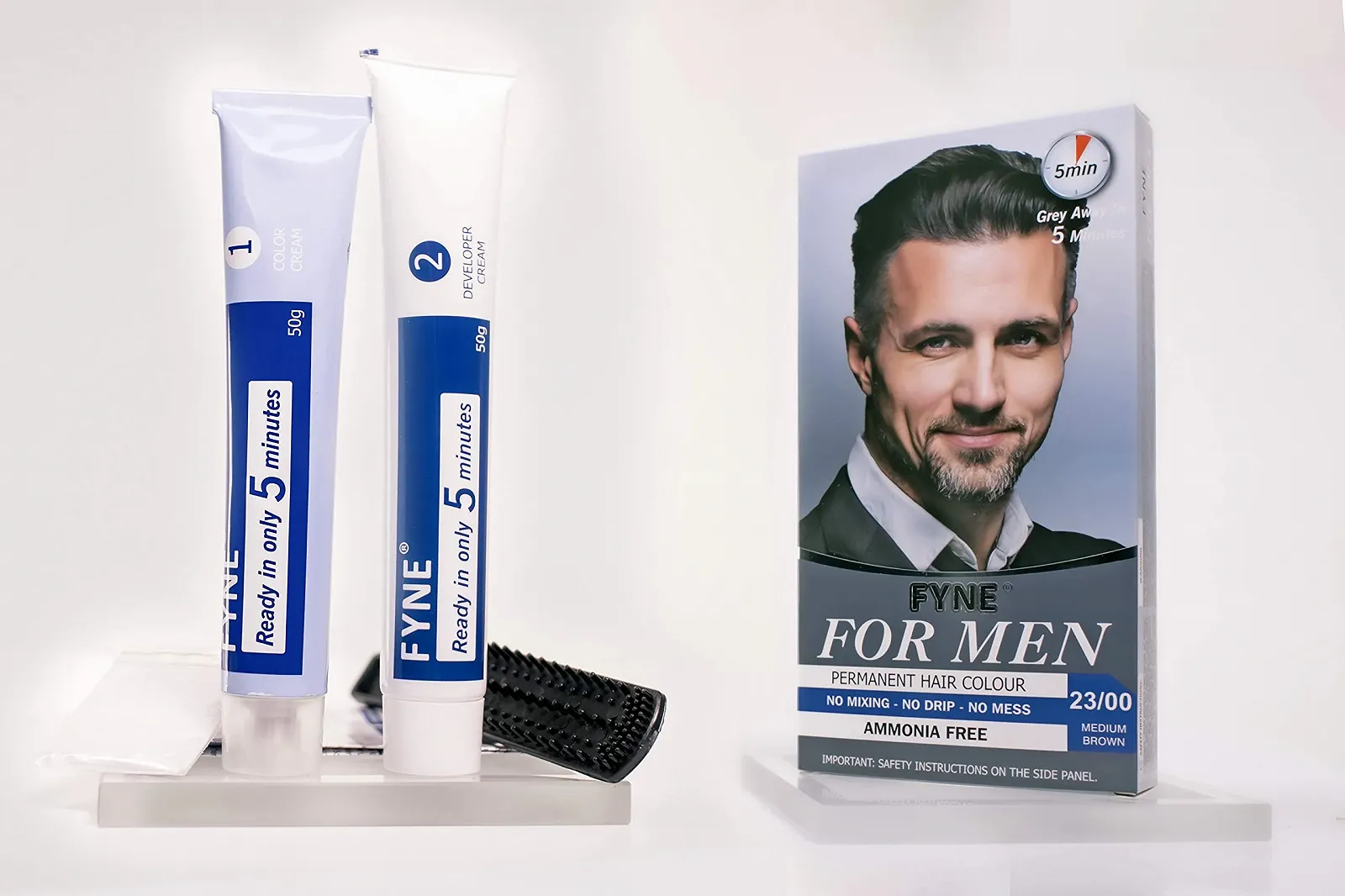 Фарба для волосся FYNE Стійка Середньо-коричневий з гребенем-аплікатором, фото №3