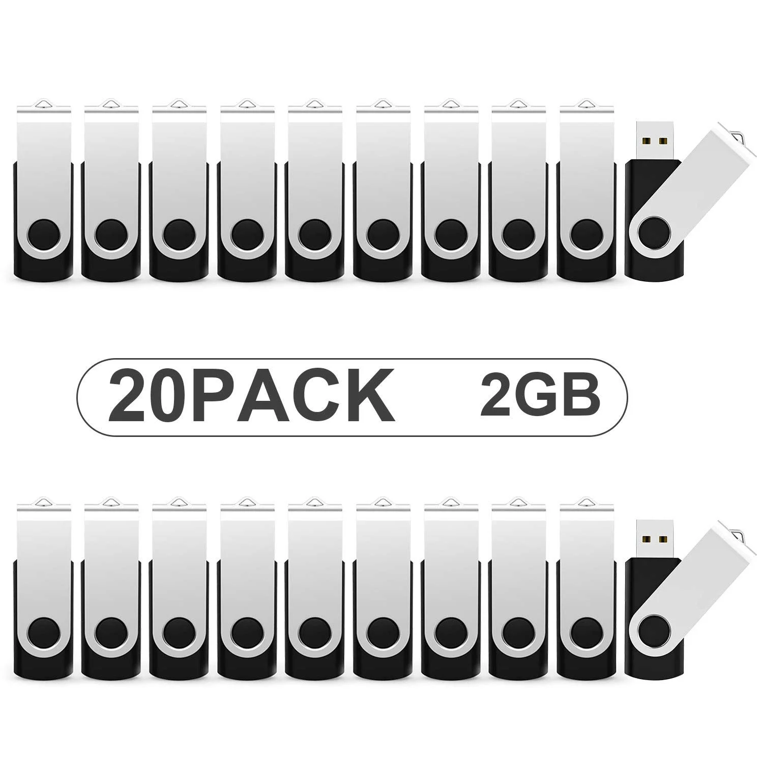 Набір USB-флеш-накопичувачів KOOTION 2 GB USB 2.0 20 штук Black, фото №1 Набір USB-флеш-накопичувачів KOOTION 2 GB USB 2.0 20 штук Black, фото №1