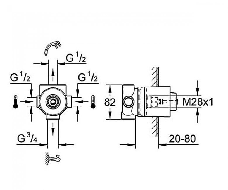 Внутрішня частина перемикача GROHE 29707000, фото №2