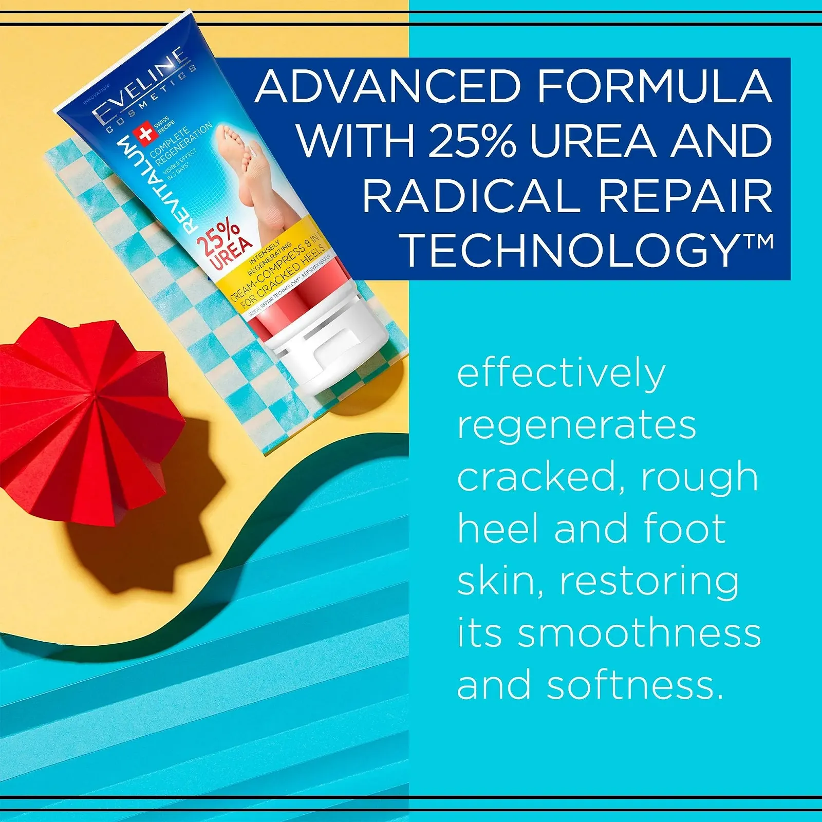 Крем для ног Eveline Revitalum Regenerating 8 In 1 Urea 25% 100 мл, фото №3