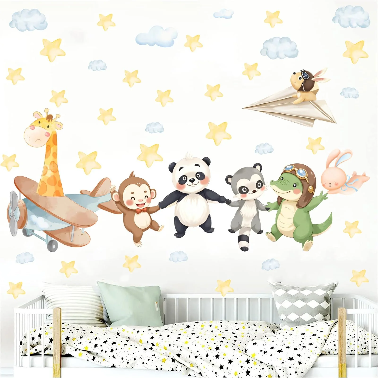 Наклейка на стіну TOARTI Animal Giraffe Panda Monkey Crocodile 2 листи 30 x 84 см, фото №5