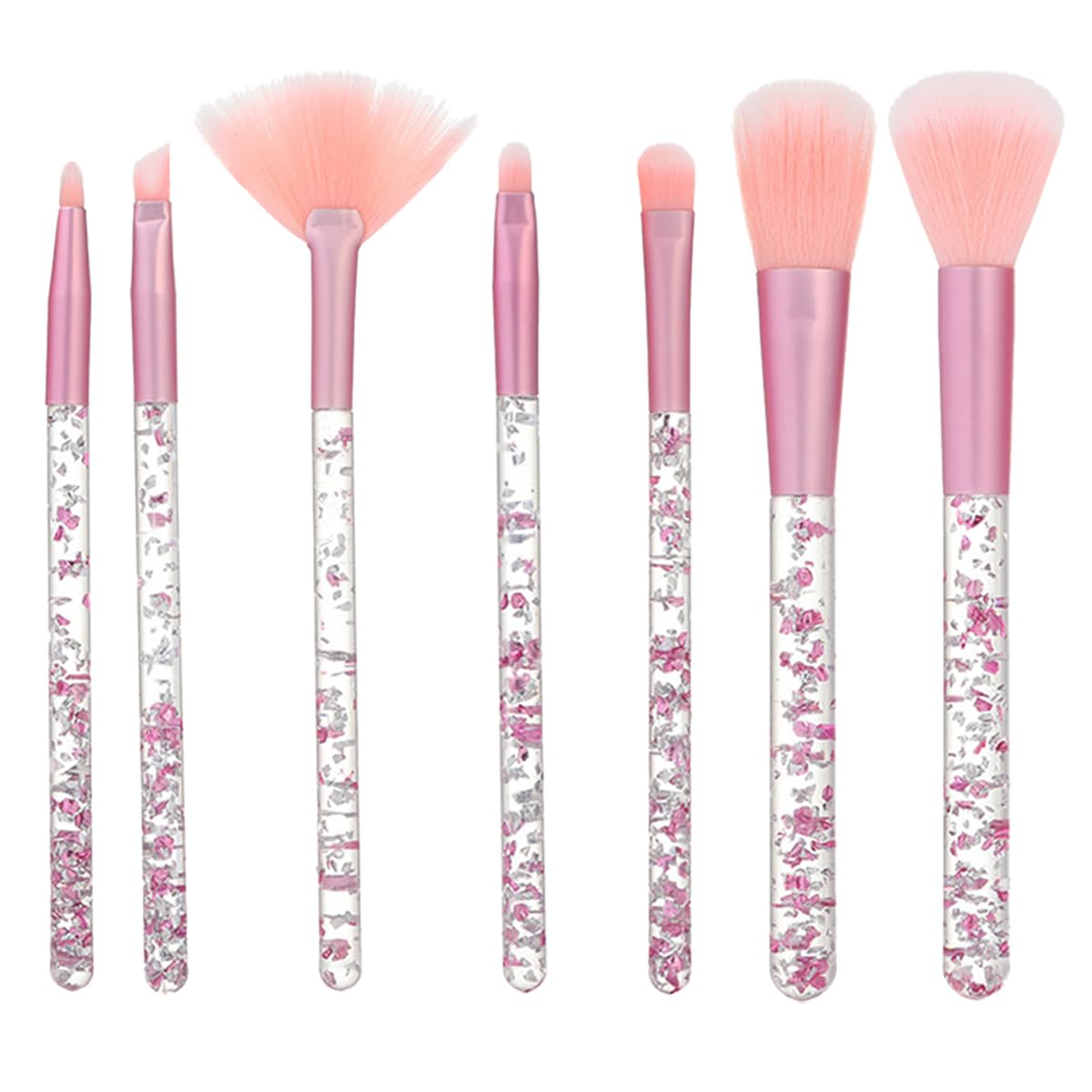 Набор кистей Alrens Sparkles Пудра Основа 7 штук + Щеточки для ресниц 10 штук, фото №7