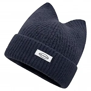 Шапка-бини с кошачьими ушками Mivceklw, вязаная synthetic.ua - Фото 1