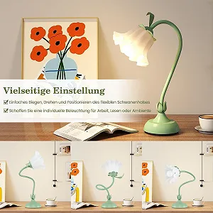 Настільна лампа COSTWAY у формі квітки конвалії з акриловим плафоном E27 synthetic.ua - Фото 1